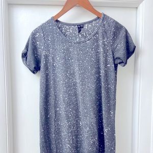 Gray Cotton On T-shirt dress with white bleached details size XS